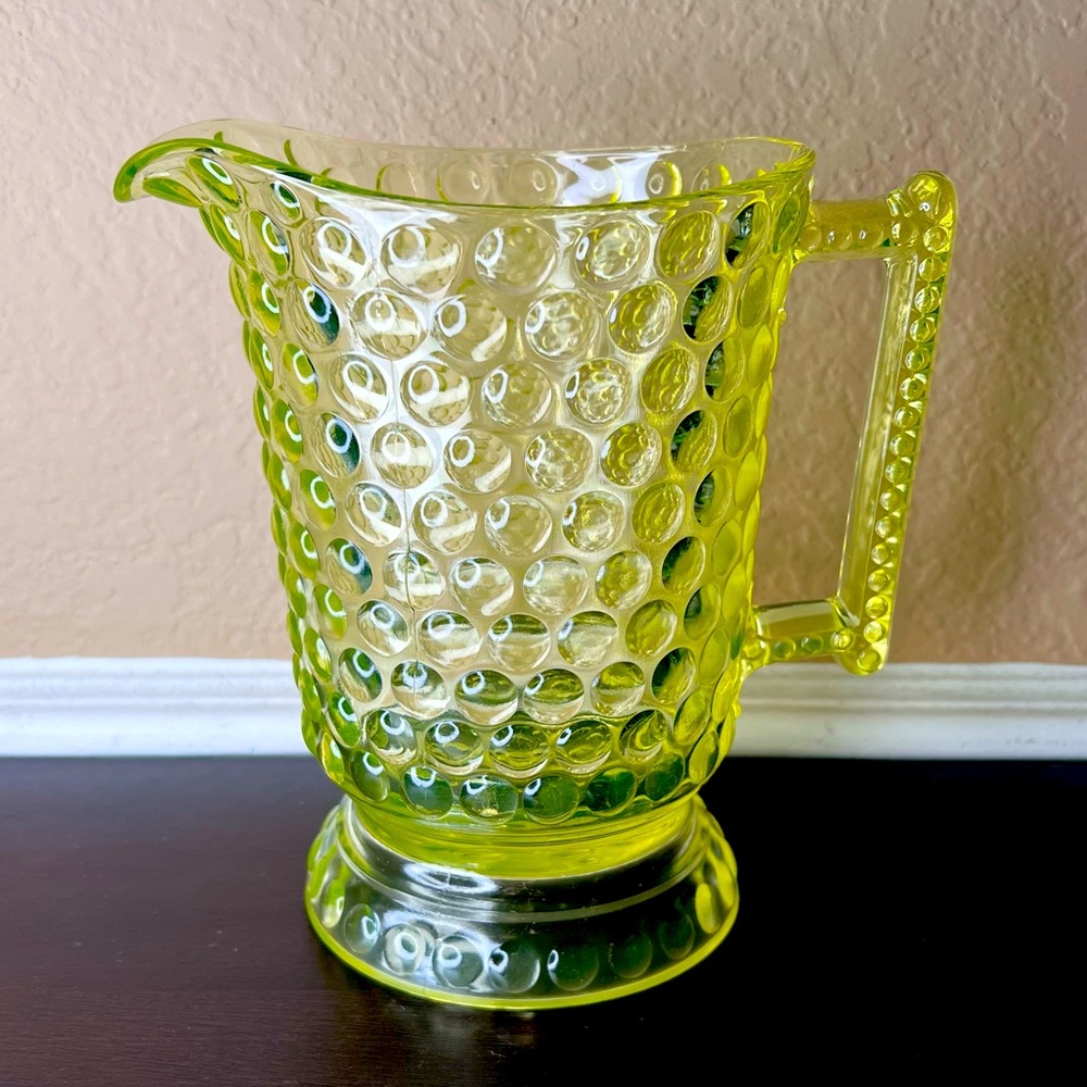 Antique 1880 EAPG Attenbury and Co Polka Dot Pitcher, Early American Pressed Gla